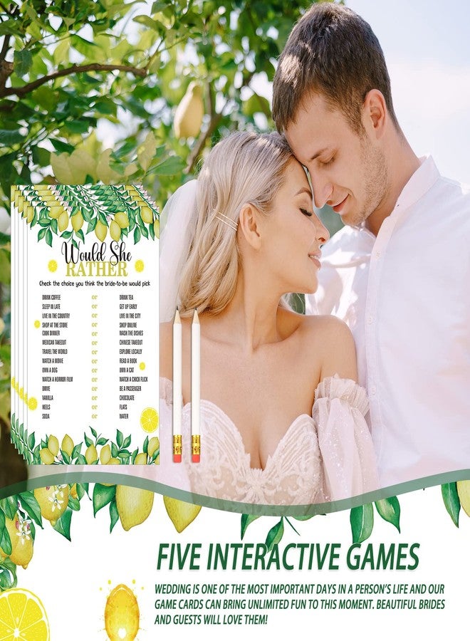 Leinuosen 145 Pieces Lemon Bridal Shower Game Bridal Shower Favors Wedding Shower Games Set Include Wedding Games Cards and Pencils for Bride Groom Bachelorette Party Wedding Shower Party Favor - Image 5