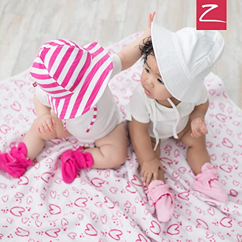 Zutano Unisex Baby Pastel Solid Sun Hat, Classic White, 12 Months - Image 5