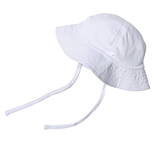 Zutano Unisex Baby Pastel Solid Sun Hat, Classic White, 12 Months - Image 1