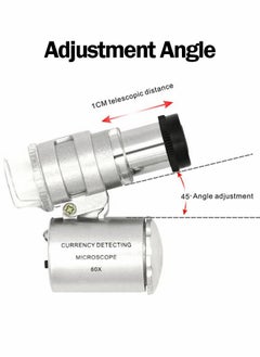 KASTWAVE Mini Microscope, 60X Universal Portable Microscope with LED UV Lights Magnifying Glass  - Image 4