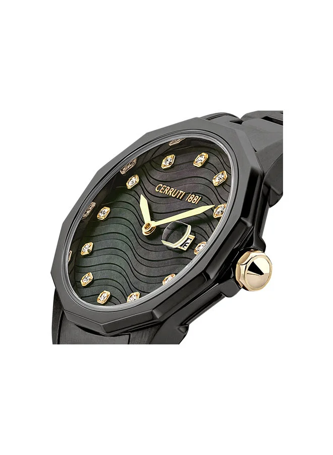 شيروتي 1881 Jesina  30mm Women's Analog Watch with Black Stainless Steel Bracelet