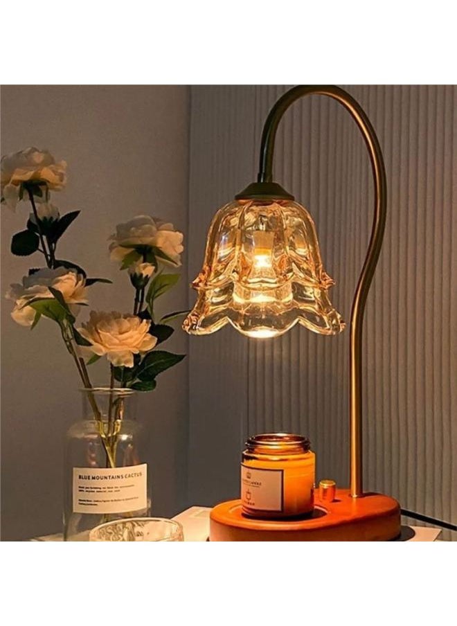 Generic - Lily Of The Valley Aromatherapy Lamp Wax Lamp Mood Lamp Tulip Atmosphere Lamp Luxury Glass Nightlight Bedroom Bedside Lamp-Light Source Power:Dimmer Switch-Light Color:Log Color Base Dimmer Switch Three Colors - Image 1