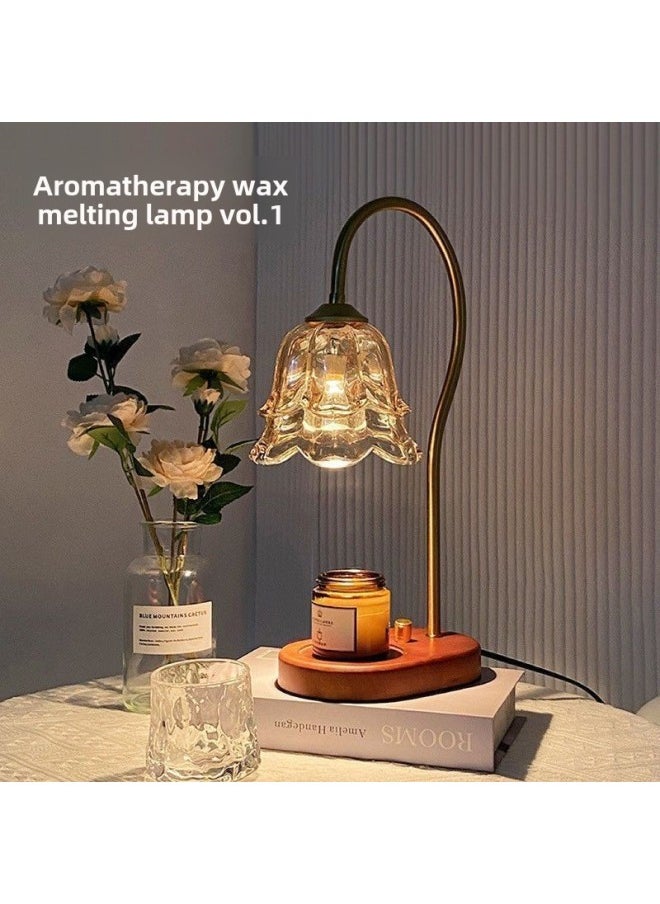 Generic - Lily Of The Valley Aromatherapy Lamp Wax Lamp Mood Lamp Tulip Atmosphere Lamp Luxury Glass Nightlight Bedroom Bedside Lamp-Light Source Power:Dimmer Switch-Light Color:Log Color Base Dimmer Switch Three Colors - Image 1