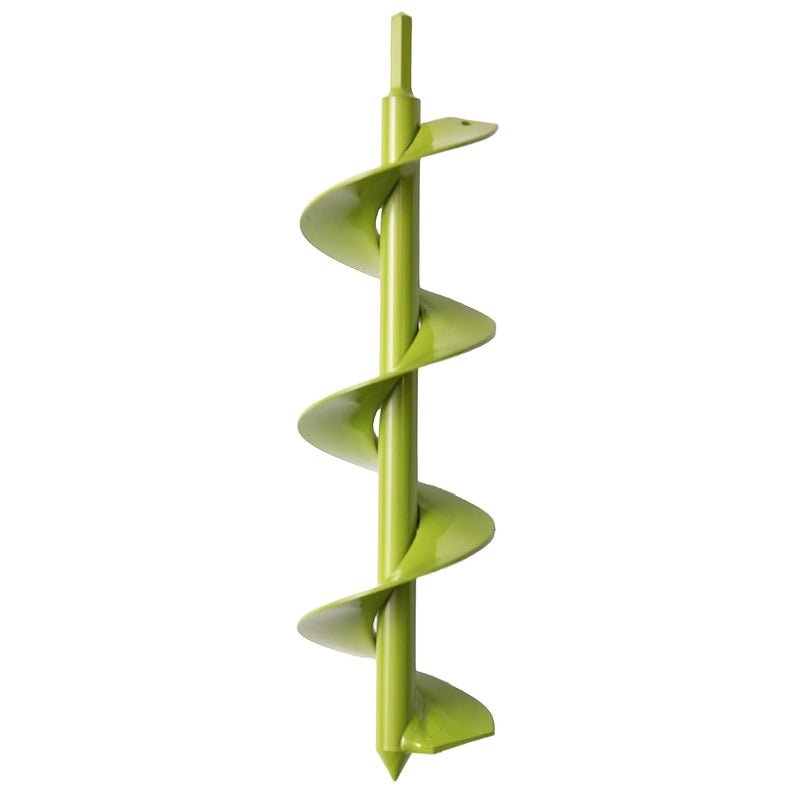 Power Planter مثقاب حديقة DIY Guru (3"x12") - مصمم للزراعة، وحفر الثقوب، وخلط الطلاء، وخلط الأسمنت ومشاريع المنزل - مصنوع من الفولاذ مع محرك سداسي غير قابل للانزلاق بحجم 3/8" (أخضر ليموني) - Image 1