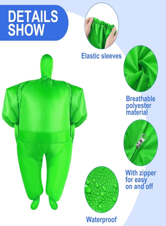 JaGely 2 Set Kids Inflatable Masquerade Costume Full Body Fat Suit Funny Blow up Suit for Fancy Halloween Christmas Party (Blue, Green) - Image 2