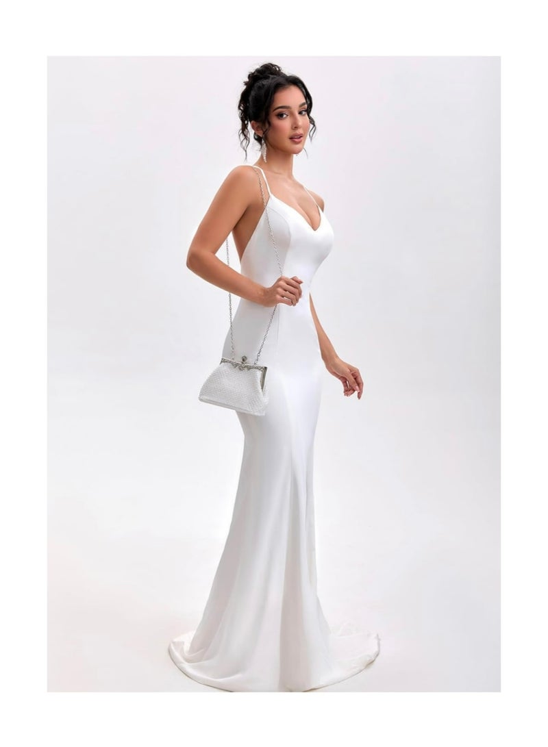 Women's Clutch Evening Bag Womens Vintage Beaded Rhinestone Embroidery Bag Women's Handbag Crossbody Bag Shoulder Bag with Removable Chain Perfect for Weddings, Ramadan, Birthdays,Prom Party - Image 4