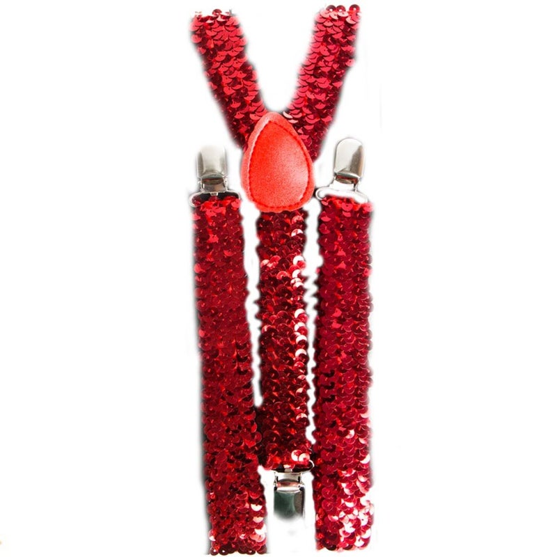 Century Novelty LeeMa Enterprises Co.. Red Sequin Suspenders, 1 " - Image 4