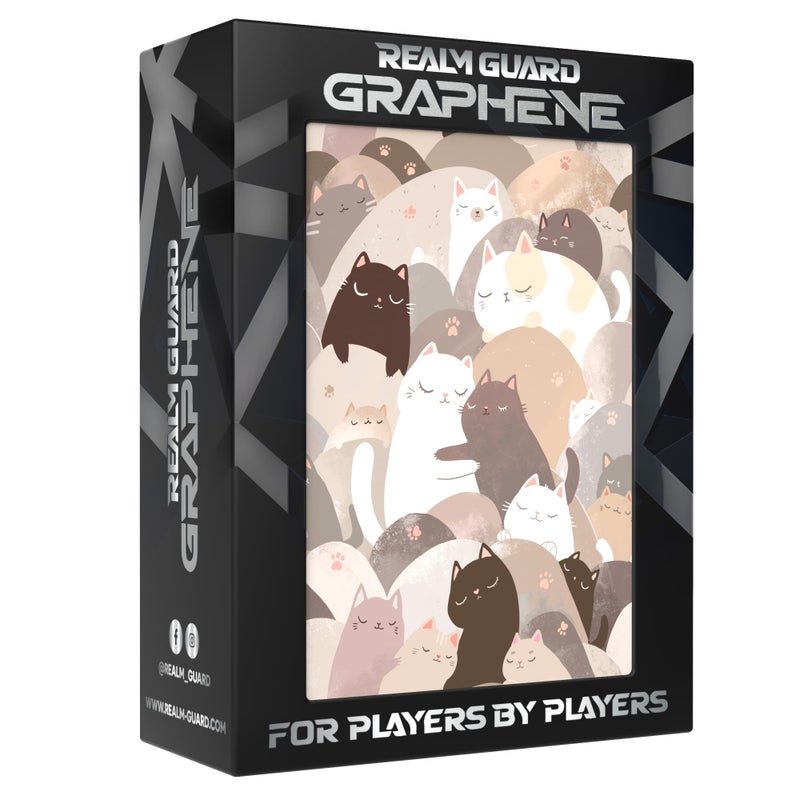 Realm Guard Graphene -100ct Textured Matte TCG/MTG Card Art Sleeves (Pastel Cats) - Image 2