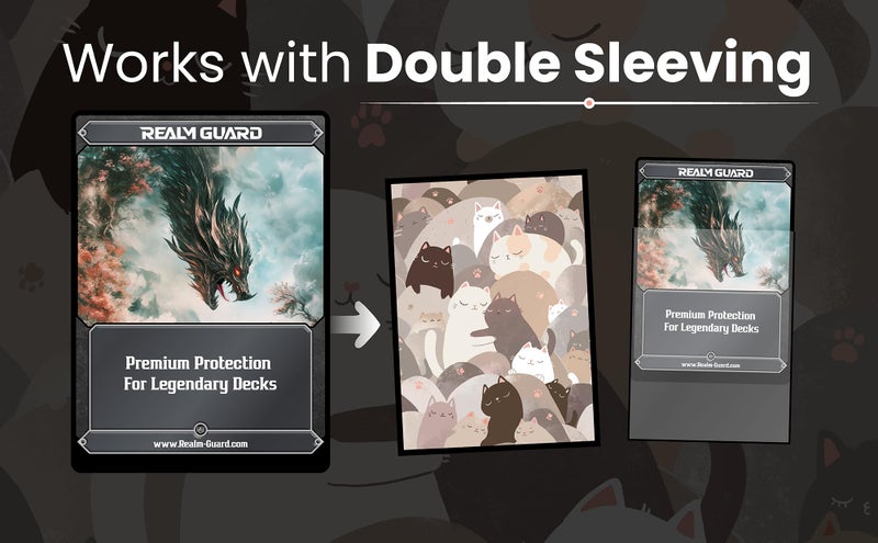 Realm Guard Graphene -100ct Textured Matte TCG/MTG Card Art Sleeves (Pastel Cats) - Image 4