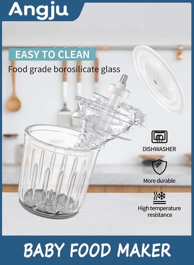 Angju Baby Food Maker, 300Ml Blender With 8 Blades, Processor For Children, Fruit, Vegatable, Meat, Storage Bag, Cleaning Brush, Scraper Your Little One - Image 5
