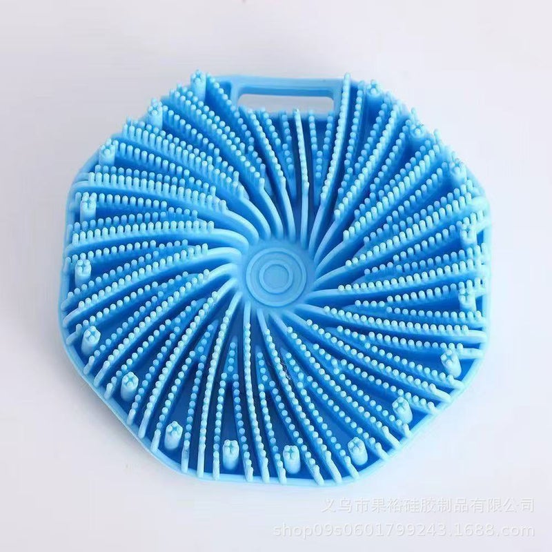Hexagonal Silicone Bath Brush - Portable Exfoliating Scrubber for Shower