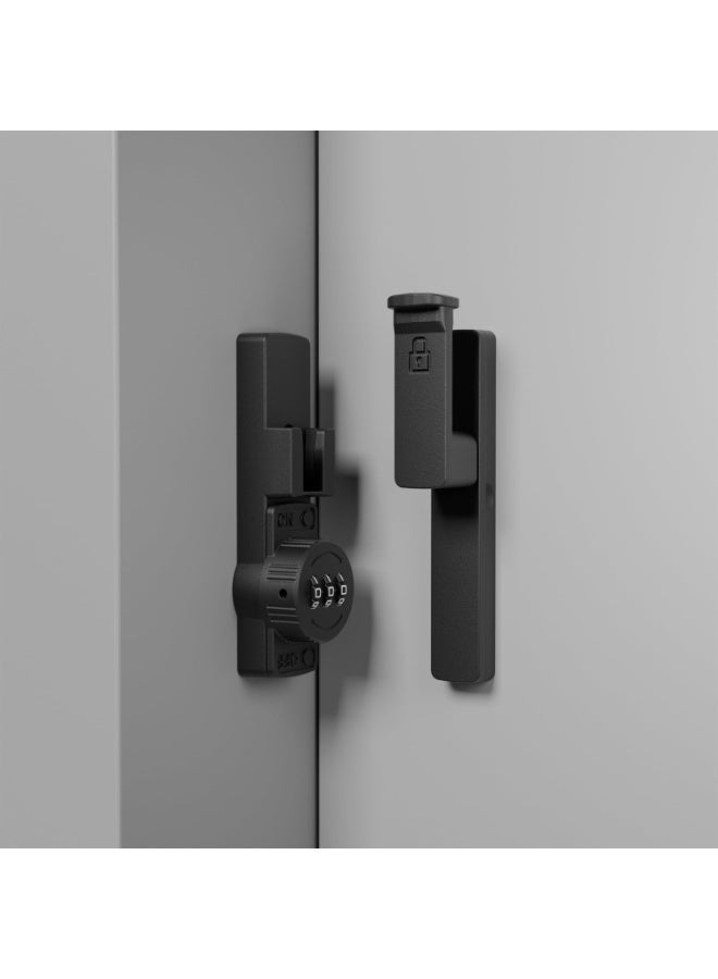 Bukela Combination-Operated Swing Bolt Lock, Suitable For 90°/180° Sliding Or Hinged Doors, With Bolt, Suitable For Gates, Barns, Garages, Sheds, Windows And Cupboards, 3-Digit Combination, Keyless (Black, 90°) - Image 2