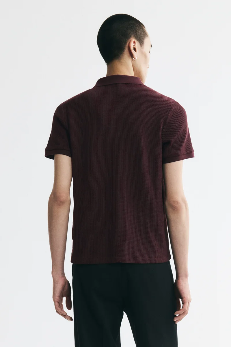 H&M  Slim Fit Waffle-knit polo shirt for Men | Best Price UAE