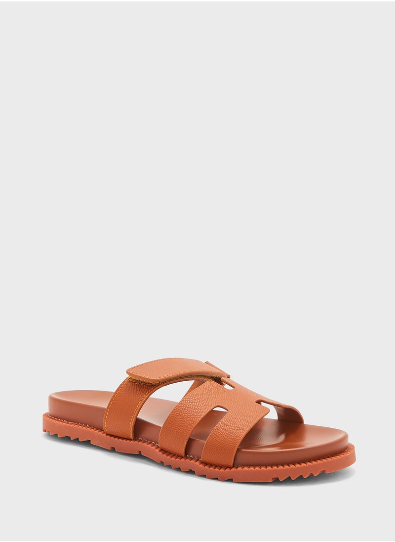 Ginger - Gladiator Velcro Strap Flat Sandal - Image 1