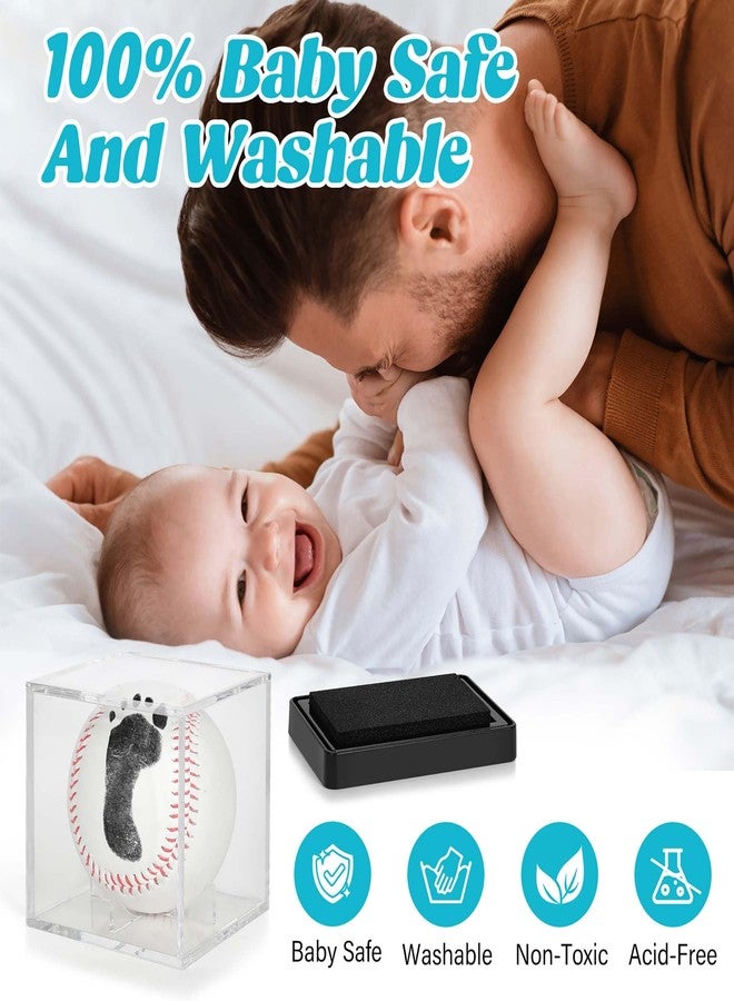 Bixinyo Baby Hand and Footprint Kit - Baby Baseball Handprint Kit with Ink Pad - Newborn Keepsake Baby Shower Gifts for Boys & Girls, New Dad Gifts for Men, Unique Gifts for New Parents/Mom (Display Case) - Image 2