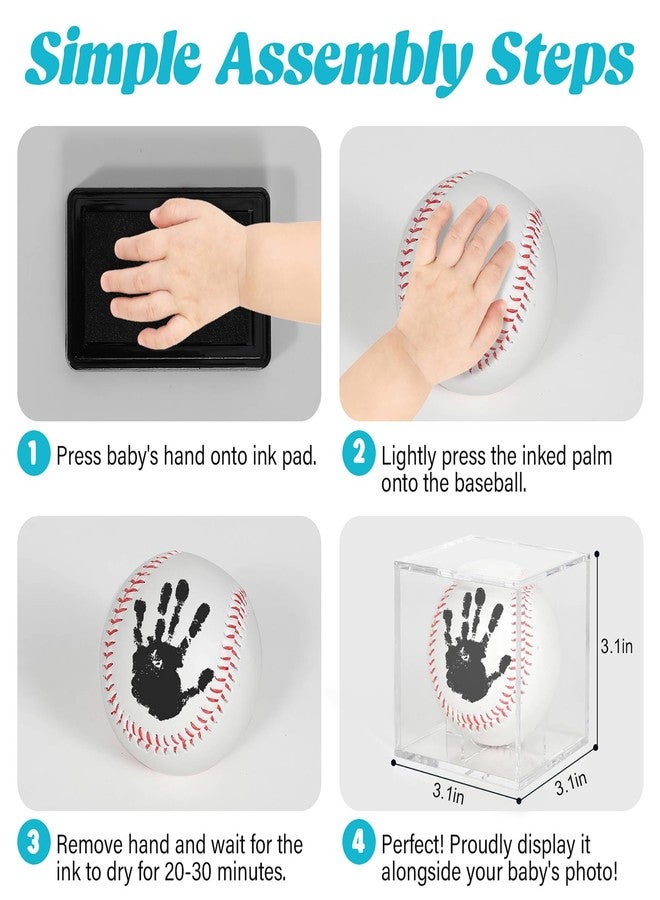 Bixinyo Baby Hand and Footprint Kit - Baby Baseball Handprint Kit with Ink Pad - Newborn Keepsake Baby Shower Gifts for Boys & Girls, New Dad Gifts for Men, Unique Gifts for New Parents/Mom (Display Case) - Image 3