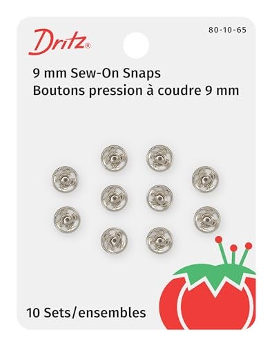 Dritz 80-10-65 Sew-On Snaps, Nickel-Plated Brass, Size 1/0 10-Count - Image 1