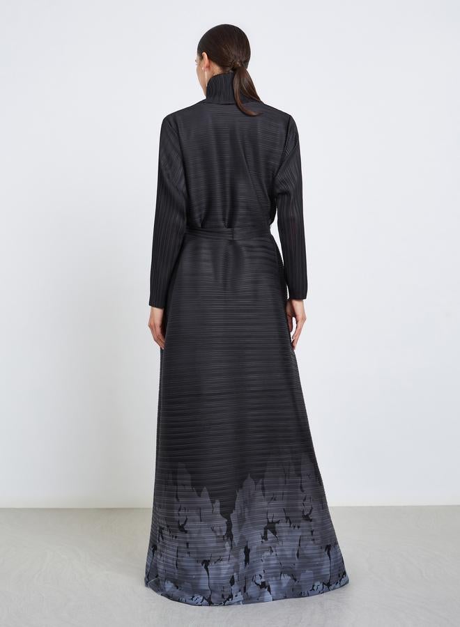 تايك تو عباية محبوكة بكسرات بطبعة جرافيك وأكمام طويلة - Image 5