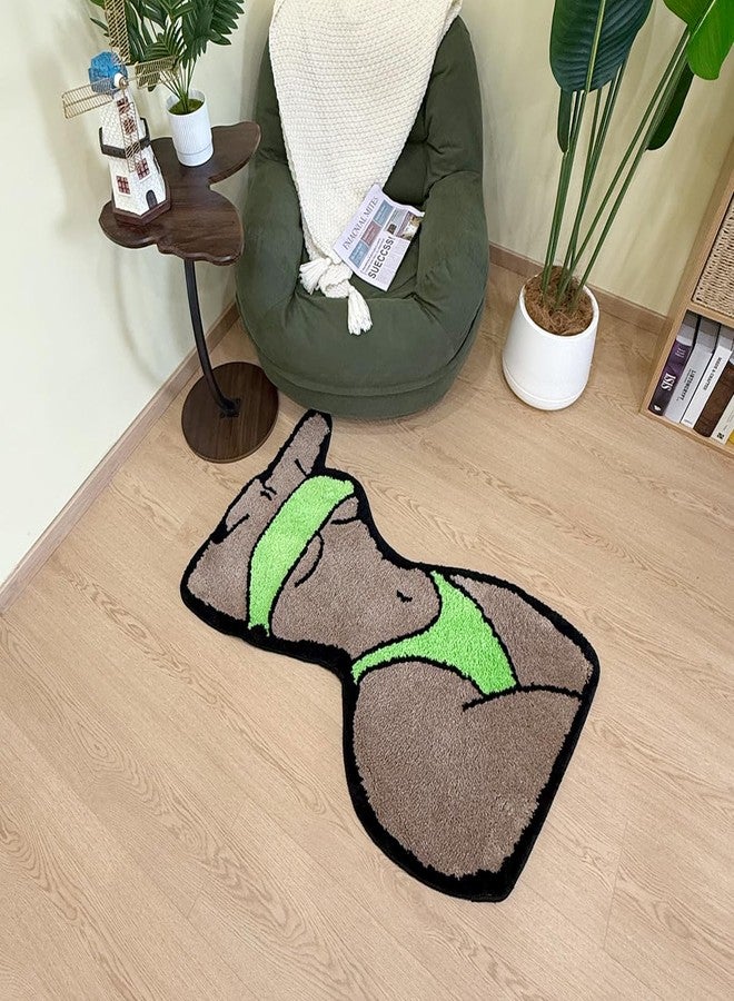 LAKEA Sexy Bikini Silhouette Shaped Tufted Rug, Modern Abstract Cool Gamer Rug, Soft Non-Slip Funny Bath Mat for Bathroom, Bedroom & Man Cave Aesthetic Decor, 23.6" x 19.7" - Image 3