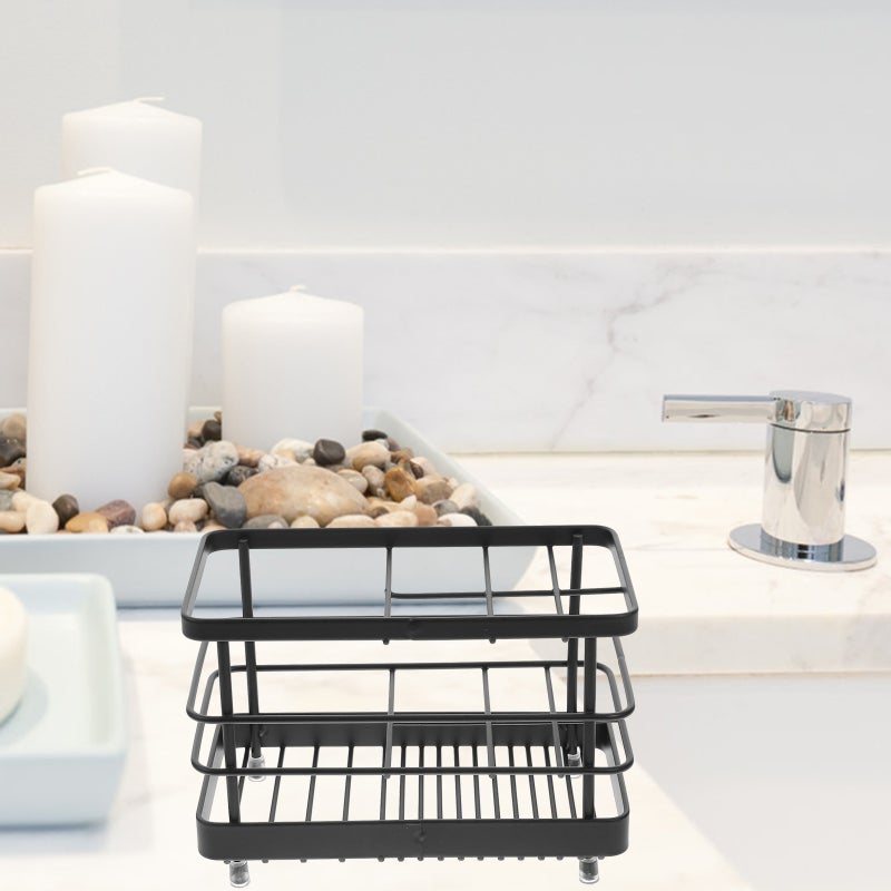Iron Toothbrush Holder Metal Hollow Toothpaste Stand Bathroom Sundry Holder - Image 2