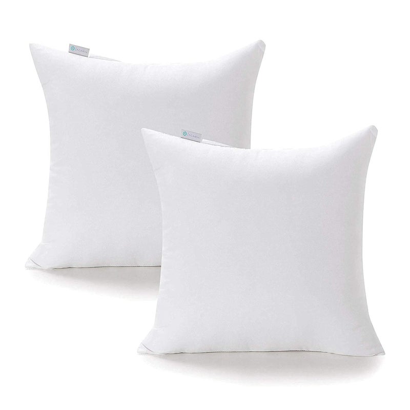 Acanva Acanva Premium Polyester Stuffer Square Form Sham Throw Pillow Inserts 20 in2 Count White 