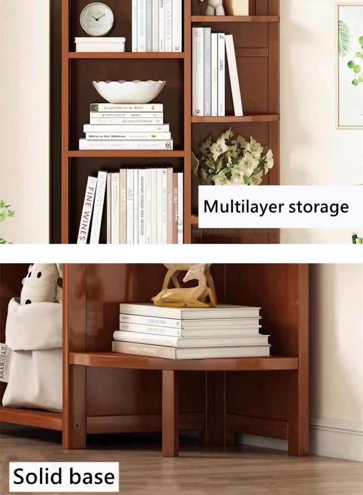 Kutis 5-Tier Creative Bookcase Display Shelf Bookshelf Storage Shelf Bamboo Brown 60x25x155 cm - Image 3