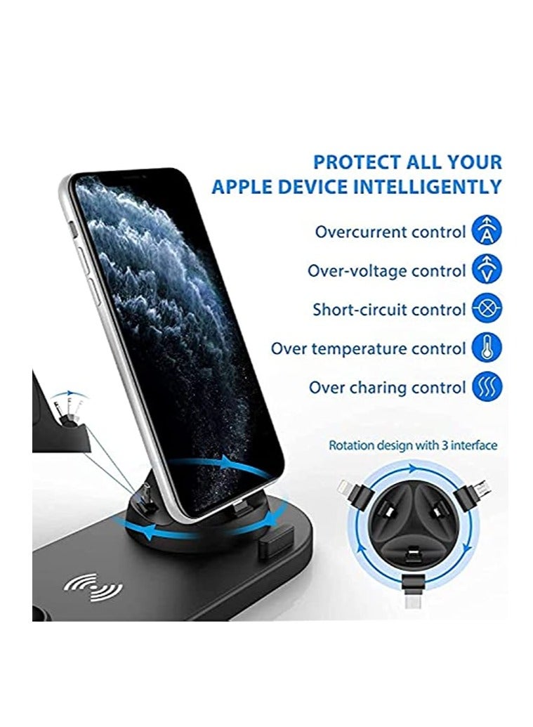 Wireless Charger 3 in 1 Fast Charging Station 10W Charging Dock Stand Compatible for iWatch Series iPhone 14-11 Series/XS/XR/X/8 Galaxsy S23/S22 etc - Image 4