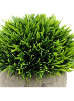 Generic 2Pcs Mini Artificial Potted Plants,Fake Bonsai Ball Plant Small Faux Greenery for Home Office Bathroom Kitchen and Outdoor Decor , Green  - Image 2