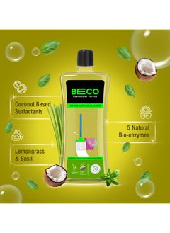 بيكو منظف أرضي مطهر من Beco Natural -2 لتر تعبئة Pack| ليمون وريحان طازج "جرثومة غير سامة تقتل الفورمولا | أطفال آمنون وصديقون للحيوانات الأليفة  - Image 3