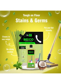 بيكو منظف أرضي مطهر من Beco Natural -2 لتر تعبئة Pack| ليمون وريحان طازج "جرثومة غير سامة تقتل الفورمولا | أطفال آمنون وصديقون للحيوانات الأليفة  - Image 2