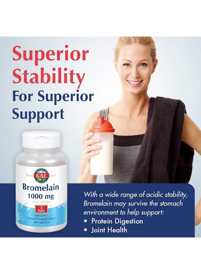 KAL Bromelain Tablets, 1000 mg, 90 Count - Image 4