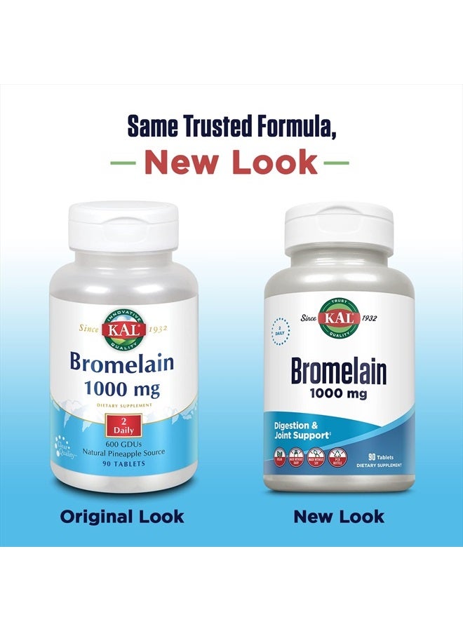 KAL Bromelain Tablets, 1000 mg, 90 Count - Image 2