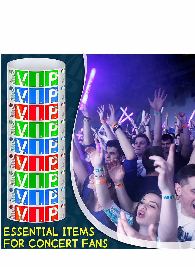 SYOSI أساور ورقية للفعاليات ألوان 600 قطعة أساور نيون مقاومة للماء خفيفة الوزن لحفلات الموسيقى 0.79 بوصة أساور ملونة لاصقة للحفلات - Image 4