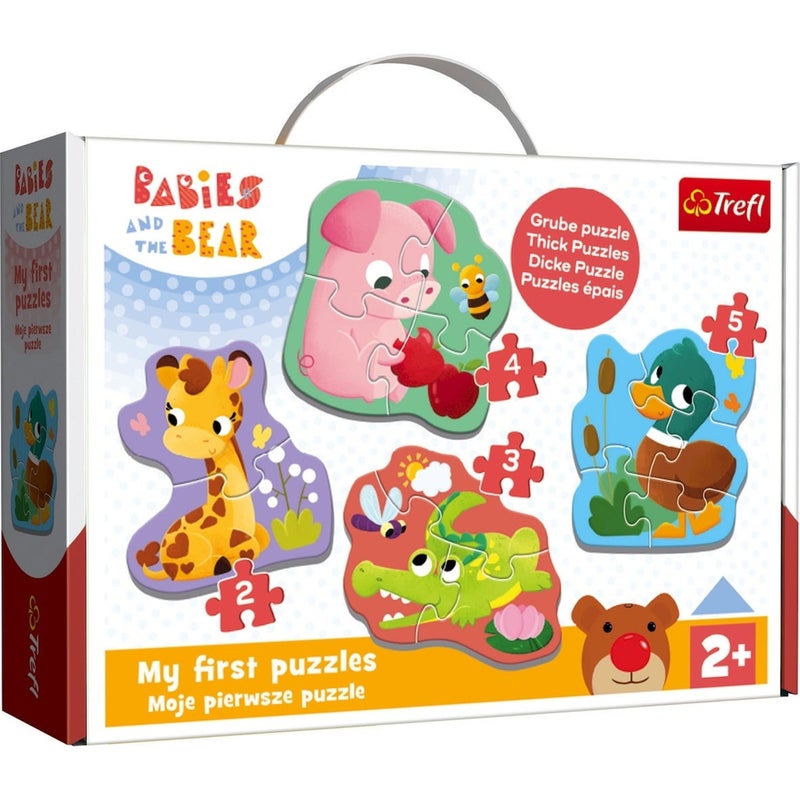 Trefl - Babies & The Bear Baby Animals (2+3+4+5) Pieces - 36135 - Image 1
