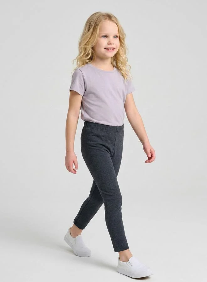 Take Two  Girls Dark Grey Solid Full Length Leggings By Juniorloom for Women | Best Price UAE