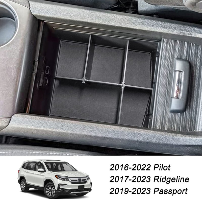 PIMCAR Compatible with Honda Pilot 2016-2022/Honda Ridgeline 2017-2023/Honda Passport 2019-2023 Center Console Organizer Insert Armrest Divider Accessories - Image 3