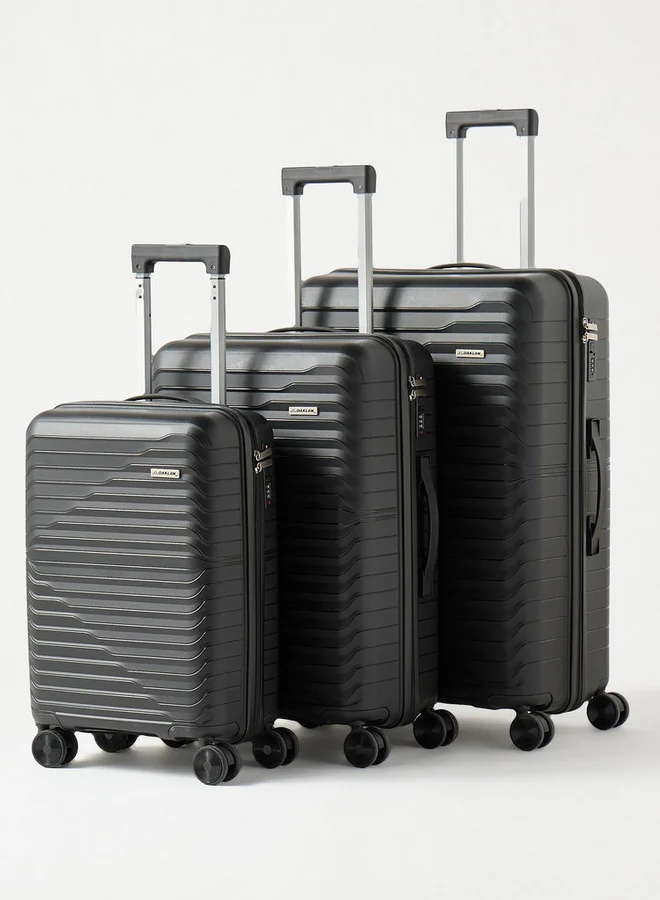 Oaklan by Shoexpress Men Textured 3-Piece Hardcase Trolley Bag Set Set-3 - 20-24-28