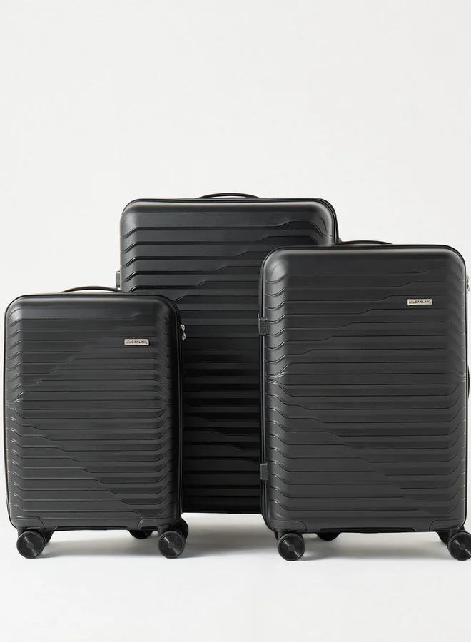 Oaklan by Shoexpress Men Textured 3-Piece Hardcase Trolley Bag Set Set-3 - 20-24-28