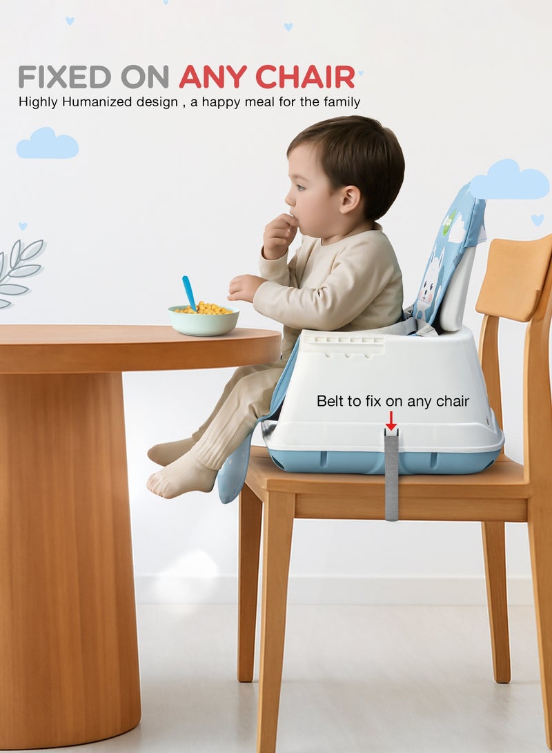 BAYBEE 4 In 1 Nuvella Convertible Baby High Chair For Kids With Adjustable Height And Footrest Baby Chair Toddler Feeding Chair Booster Seat With Food Tray, Wheels &  Safety Belt Kids High Chair For Baby Toddlers 6 Months To 4 Years Light Blue - Image 5