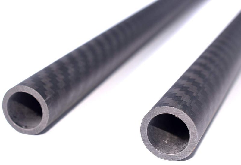 cncarbonfiber 2mm Carbon Fiber Tube 16x12x420mm, 10/12/22/25mm Available 3K Roll Wrapped Twill Matte Surface (2 pcs) - Image 1