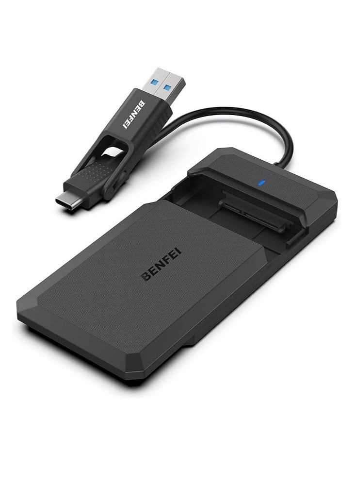 Benfei - BENFEI 2.5 Inch SATA to USB Tool Free External Hard Drive Enclosure, USB Type-C/Type-A to Sata Compatible for 2.5 Inch SSD(Optimized for SSD, Support UASP SATA III) - Image 1