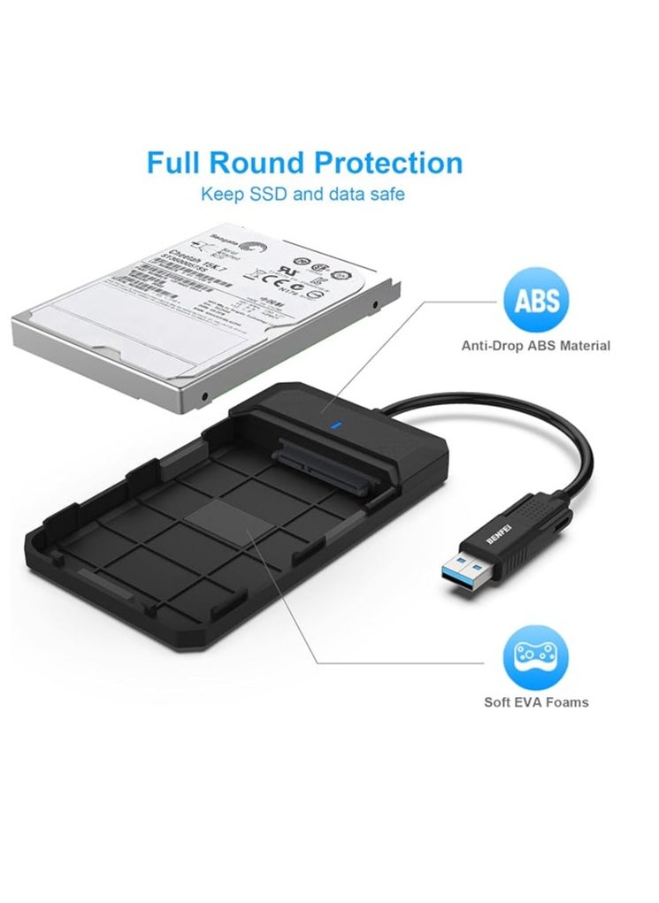 Benfei - BENFEI 2.5 Inch SATA to USB Tool Free External Hard Drive Enclosure, USB Type-C/Type-A to Sata Compatible for 2.5 Inch SSD(Optimized for SSD, Support UASP SATA III) - Image 1