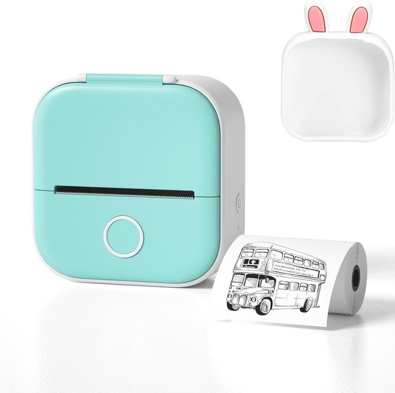 klarako Note Buddy Printer, Notebuddy Mini Portable Printer, Mini Pocket Sticker Printer, Portable Bluetooth Inkless Printer Machine-Mobile Printer Instant Photo Printer (Green-A) - Image 1