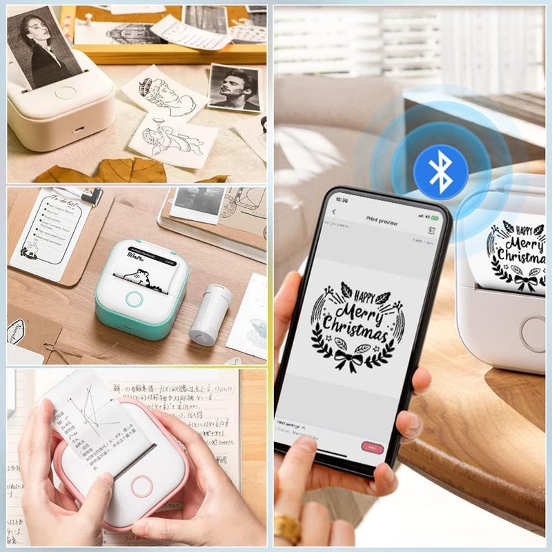 klarako Note Buddy Printer, Notebuddy Mini Portable Printer, Mini Pocket Sticker Printer, Portable Bluetooth Inkless Printer Machine-Mobile Printer Instant Photo Printer (Green-A) - Image 3