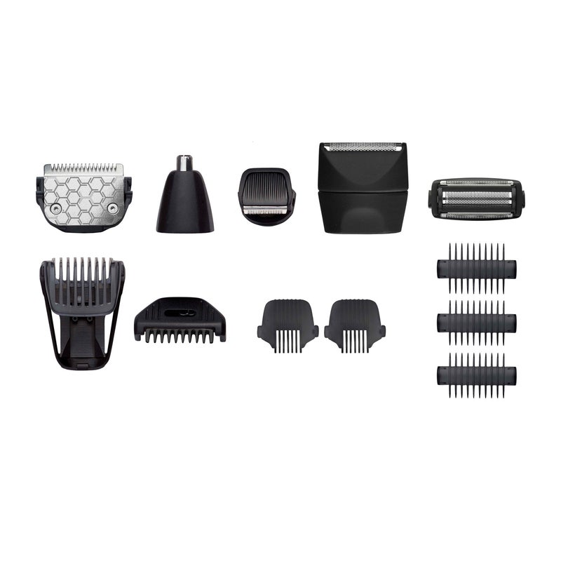 BaByliss Men Japanese Steel 12-In-1 Multi Trimmer, 100% Waterproof And Fast Charge Grooming Kit, All-In-One Effortless Hair Trimmer For Nose/Ear/Body, Heavy Duty 120 Mins Runtime - MT890SDE, Blue Blue/Black - Image 3