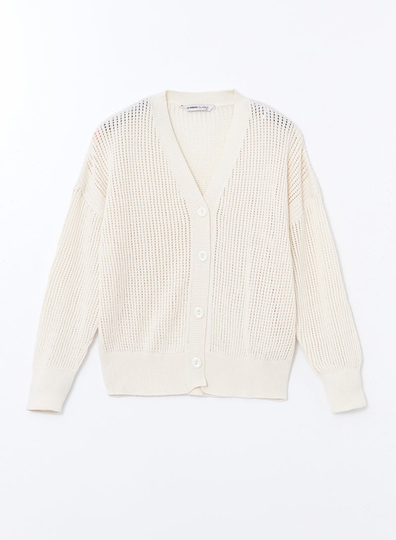LC WAIKIKI V Neck Women's Knitwear Cardigan - Image 5