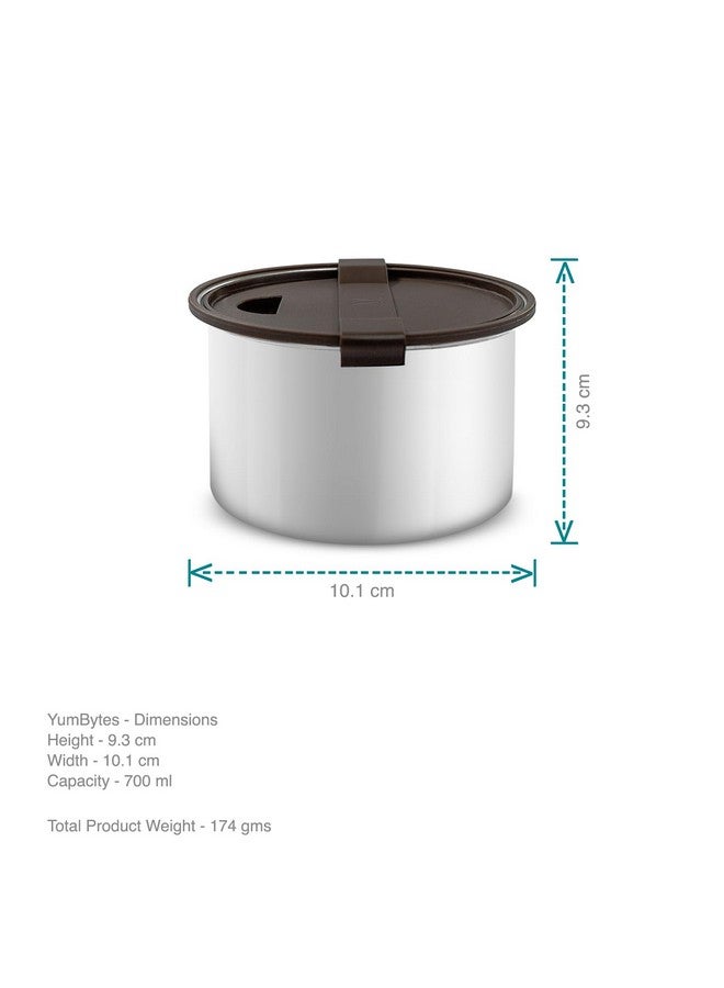 VAYA YumBytes Stainless Steel Snack Box, Leak-Resistant Snack Container for Kids & Adults, Perfect for School, Work, and Travel, 700 ml, Stainless Steel Finished - Image 3