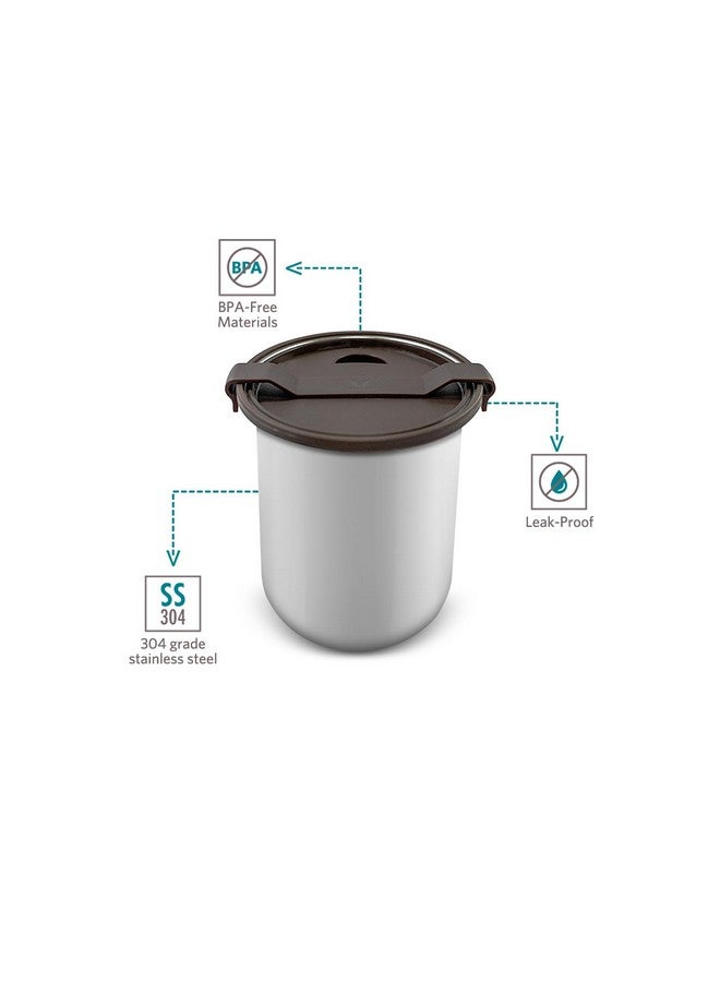 VAYA YumBytes Stainless Steel Snack Box, Leak-Resistant Snack Container for Kids & Adults, Perfect for School, Work, and Travel, 700 ml, Stainless Steel Finished - Image 2