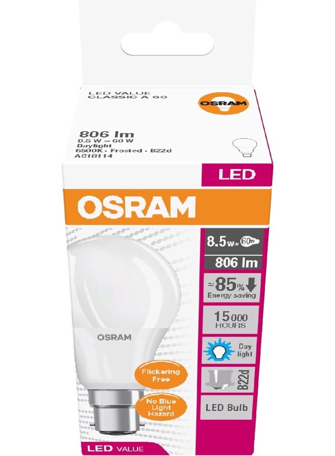 OSRAM Osram Classic A60 8.5W Day Light Frosted Pin LED Light - Image 4
