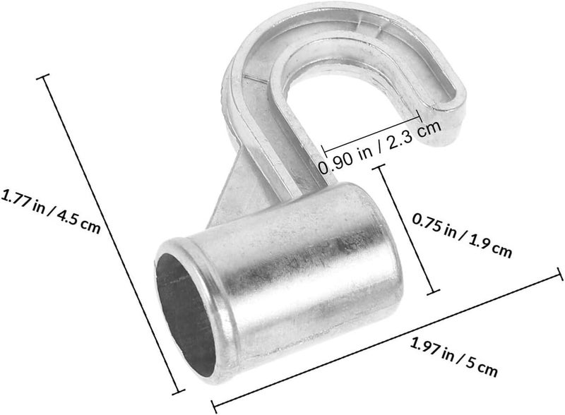Metal Clothes Hooks Wall Mount 16mm Aluminum Alloy Heavy Duty Closet Hooks for Rod Fixing Holders 2pcs Utility Hangers Suitable for Wardrobe and Bath Storage - Image 2